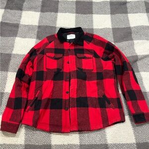 Red and Black Plaid Men's Jacket